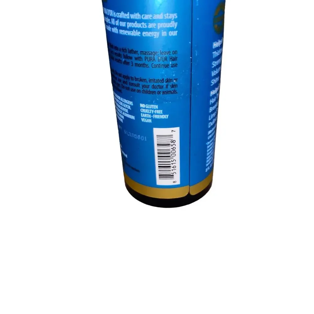 PURA D'OR Dor Hair Thinning Prevention Therapy Original Blue Label Shampoo 8 oz